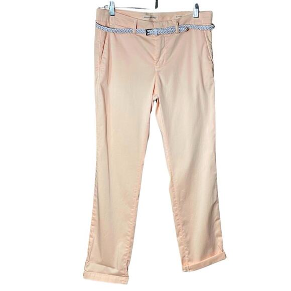 Banana Republic Straight Chino Women’s Size 6 Blush Pink Stretch Belted Mid-Rise - Picture 1 of 11
